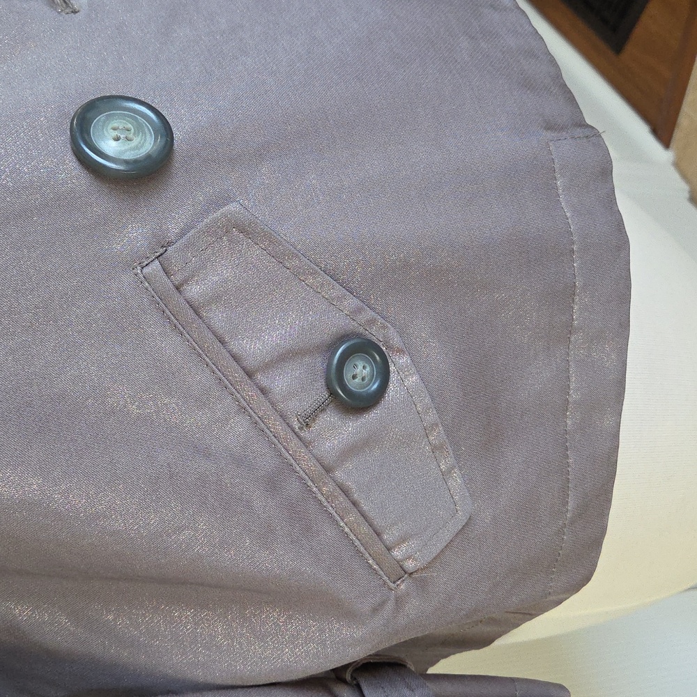 ALFANI METALLIC PEA COAT DOUBLE BREASTED BELT BUCKLE WRIST MILITARY STYLE MEDIUM - Picture 5 of 10
